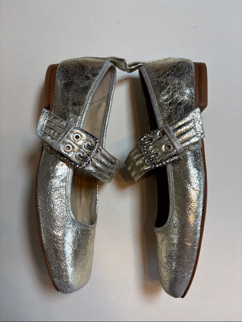 Dolce Vita Arora Silver Metallic Mary Jane Flats Women Size 6.5 - Picture 9 of 14